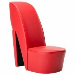 VidaXL Chaise en forme de chaussure à talon haut Rouge Similicuir