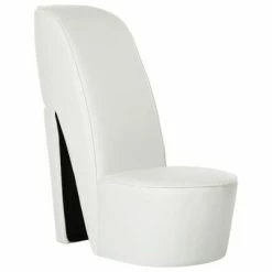 VidaXL Chaise en forme de chaussure à talon haut Blanc Similicuir