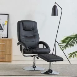VidaXL Fauteuil inclinable avec repose-pied Noir Similicuir -Fauteuils Soldes image 1 248653