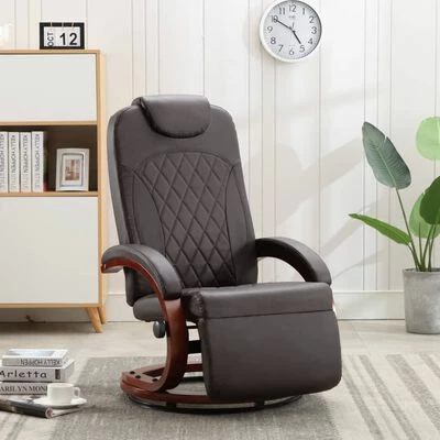VidaXL Fauteuil inclinable TV Marron Similicuir 4 VidaXL Fauteuil inclinable TV Marron Similicuir â Image 2
