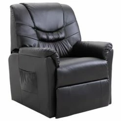 VidaXL Chaise inclinable Noir Similicuir
