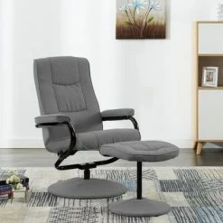 VidaXL Fauteuil inclinable avec repose-pied Gris clair Tissu -Fauteuils Soldes image 1 249311
