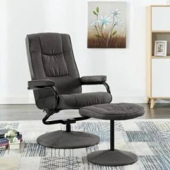 VidaXL Fauteuil inclinable avec repose-pied Gris foncé Tissu -Fauteuils Soldes image 1 249312