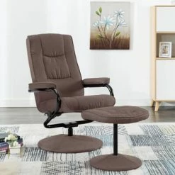 VidaXL Fauteuil inclinable avec repose-pied Marron Tissu -Fauteuils Soldes image 1 249313