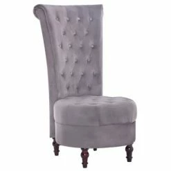 VidaXL Chaise à dossier haut Gris Velours