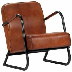 VidaXL Fauteuil de repos Marron Cuir véritable
