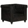 VidaXL Fauteuil Chesterfield Noir Cuir véritable -Fauteuils Soldes image 1 283756