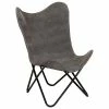 VidaXL Chaise papillon Anthracite Toile -Fauteuils Soldes image 1 283766