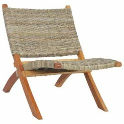 VidaXL Chaise de relaxation Rotin naturel kubu et bois d'acajou