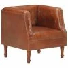 VidaXL Fauteuil Marron Cuir véritable