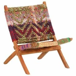 VidaXL Chaise pliable Chindi Multicolore Tissu