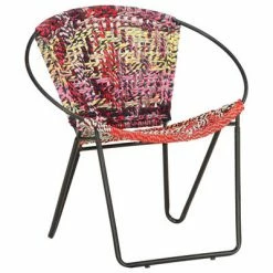 VidaXL Chaise ronde Chindi Multicolore Tissu
