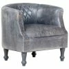 VidaXL Fauteuil tube Gris 62x58x65 cm Cuir véritable -Fauteuils Soldes image 1 286945