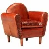 VidaXL Fauteuil tube Marron 77x65x79 cm Cuir véritable