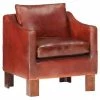 VidaXL Fauteuil Marron foncé Cuir véritable -Fauteuils Soldes image 1 286955
