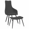VidaXL Chaise de canapé avec repose-pied Gris foncé Tissu