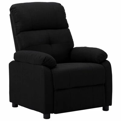 VidaXL Fauteuil inclinable Noir Tissu 3 VidaXL Fauteuil inclinable Noir Tissu