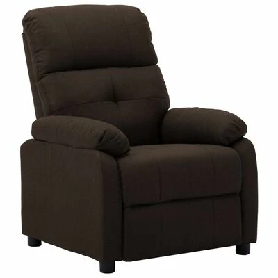 VidaXL Fauteuil inclinable Marron foncé Tissu 3 VidaXL Fauteuil inclinable Marron foncé Tissu