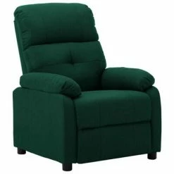 VidaXL Fauteuil inclinable Vert foncé Tissu