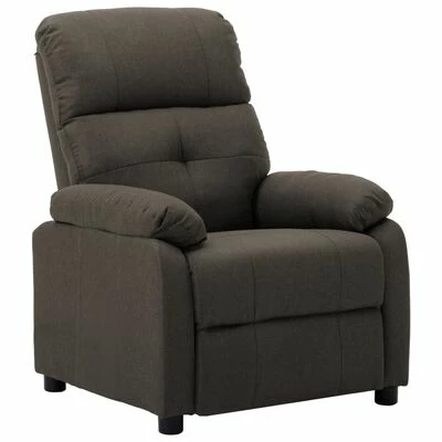 VidaXL Fauteuil inclinable Taupe Tissu 3 VidaXL Fauteuil inclinable Taupe Tissu