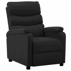 VidaXL Fauteuil inclinable Noir Similicuir