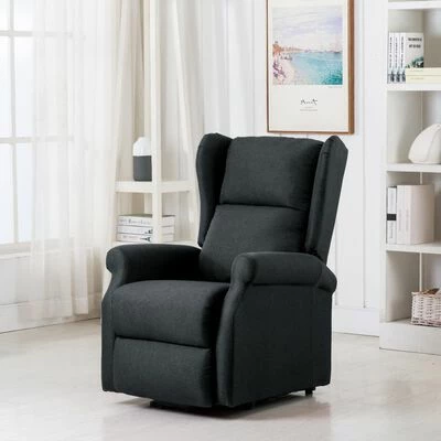 VidaXL Fauteuil inclinable Gris foncé Tissu 4 VidaXL Fauteuil inclinable Gris foncé Tissu – Image 2