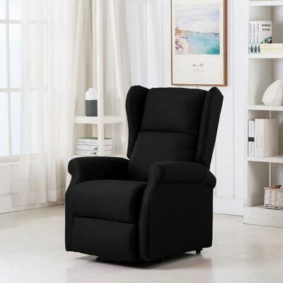 VidaXL Fauteuil inclinable Noir Tissu 4 VidaXL Fauteuil inclinable Noir Tissu – Image 2