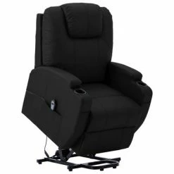 VidaXL Fauteuil inclinable Noir Similicuir