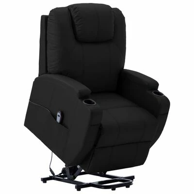 VidaXL Fauteuil inclinable Noir Similicuir 3 VidaXL Fauteuil inclinable Noir Similicuir