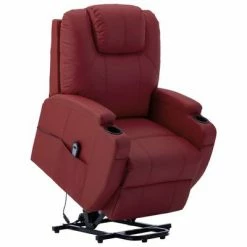 VidaXL Fauteuil inclinable Rouge bordeaux Similicuir