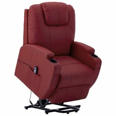 VidaXL Fauteuil inclinable Rouge bordeaux Similicuir 3 VidaXL Fauteuil inclinable Rouge bordeaux Similicuir