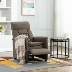 VidaXL Fauteuil inclinable Taupe Similicuir daim -Fauteuils Soldes image 1 289765