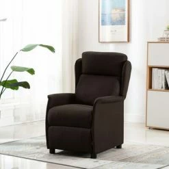 VidaXL Fauteuil inclinable Marron foncé Tissu 9 VidaXL Fauteuil inclinable Marron foncé Tissu -Fauteuils Soldes image 1 289781