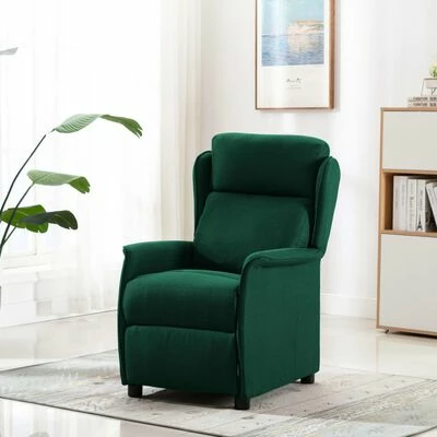 VidaXL Fauteuil inclinable Vert foncé Tissu 4 VidaXL Fauteuil inclinable Vert foncé Tissu – Image 2