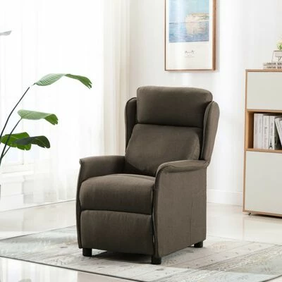 VidaXL Fauteuil inclinable Taupe Tissu 4 VidaXL Fauteuil inclinable Taupe Tissu – Image 2