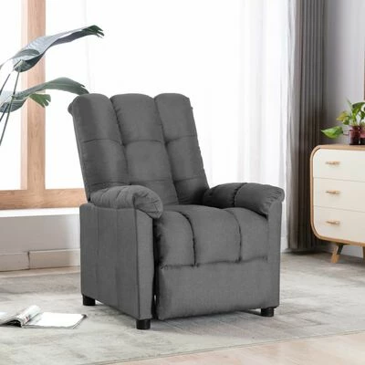 VidaXL Fauteuil inclinable Gris clair Tissu 4 VidaXL Fauteuil inclinable Gris clair Tissu – Image 2