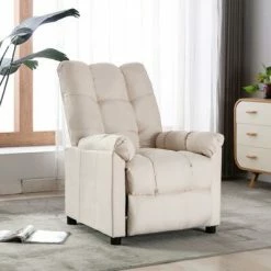 VidaXL Fauteuil inclinable Crème Tissu -Fauteuils Soldes image 1 289805