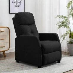 VidaXL Fauteuil inclinable Noir Tissu -Fauteuils Soldes image 1 289818