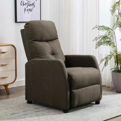 VidaXL Fauteuil inclinable Taupe Tissu 4 VidaXL Fauteuil inclinable Taupe Tissu – Image 2