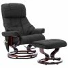 VidaXL Fauteuil inclinable et repose-pied Noir Similicuir bois courbé -Fauteuils Soldes image 1 289858