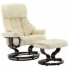VidaXL Fauteuil inclinable repose-pied Crème Similicuir et bois courbé -Fauteuils Soldes image 1 289859