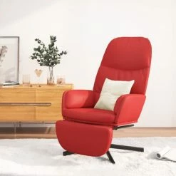 VidaXL Chaise de relaxation avec tabouret Bordeaux Similicuir -Fauteuils Soldes image 1 3097419