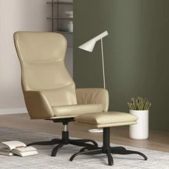 VidaXL Chaise de relaxation avec tabouret Cappuccino Similicuir -Fauteuils Soldes image 1 3097450