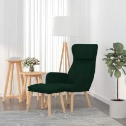 VidaXL Chaise de relaxation avec tabouret Vert foncé Velours 9 VidaXL Chaise de relaxation avec tabouret Vert foncé Velours -Fauteuils Soldes image 1 3097822