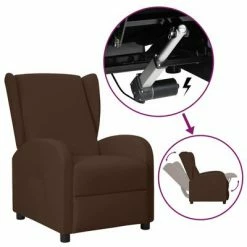 VidaXL Fauteuil inclinable releveur à oreilles Marron Similicuir