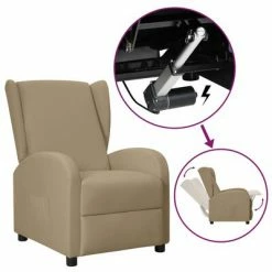VidaXL Fauteuil inclinable releveur à oreilles Cappuccino Similicuir