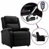 VidaXL Fauteuil inclinable électrique Noir Tissu