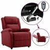 VidaXL Fauteuil inclinable électrique Bordeaux Tissu -Fauteuils Soldes image 1 3098356
