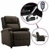 VidaXL Fauteuil inclinable électrique Marron foncé Tissu