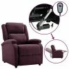 VidaXL Fauteuil inclinable électrique Violet Tissu -Fauteuils Soldes image 1 3098359